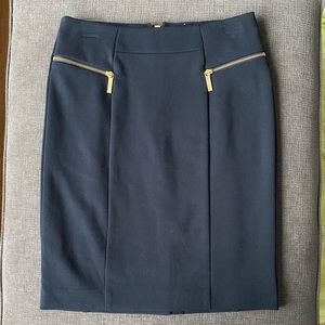 Michael Kors navy skirt, gold zippers - size 4 NWT
